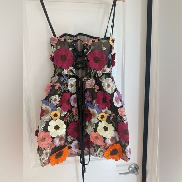 NWOT BRONX AND BANCO Bouquet Maraya Mini Dress in Black Multi, size S - Picture 8 of 16